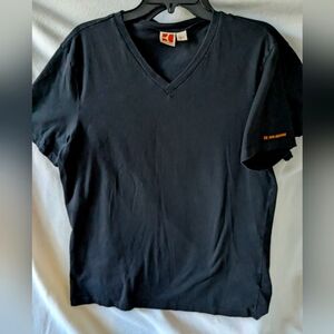 New Boss Orange V Neck Black T shirt sz M Embroidered logo